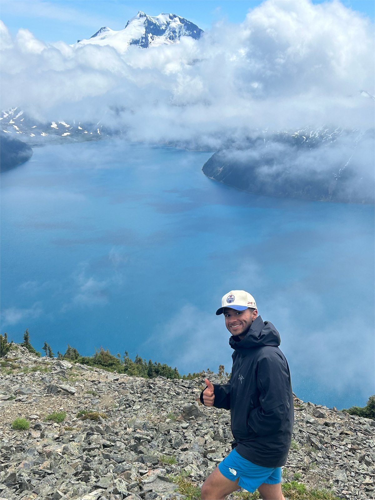 Sahir Sood hiking at Panorama Ridge in British Columbia